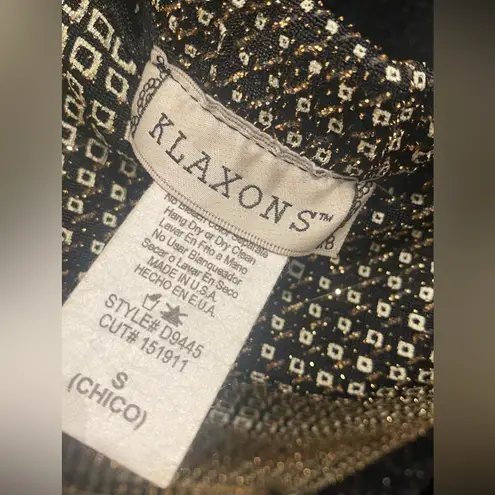 KLAXONS Black & Gold Glitter Strapless Belted Mini Dress