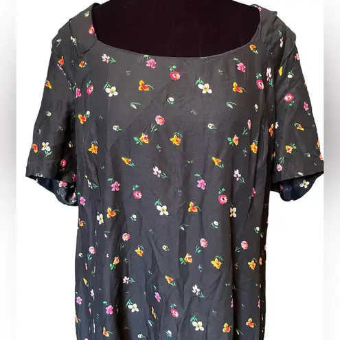 Spago Vintage 90s Boho Hippie Whimsygoth Woodland Floral Short Sleeve Maxi Dress Size 14