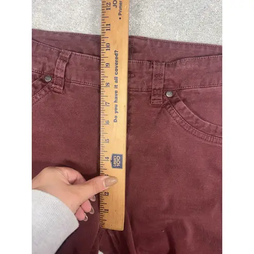 Kuhl Legendary Pants Womens Sz 8 Maroon Red Slim Stretch Cotton *