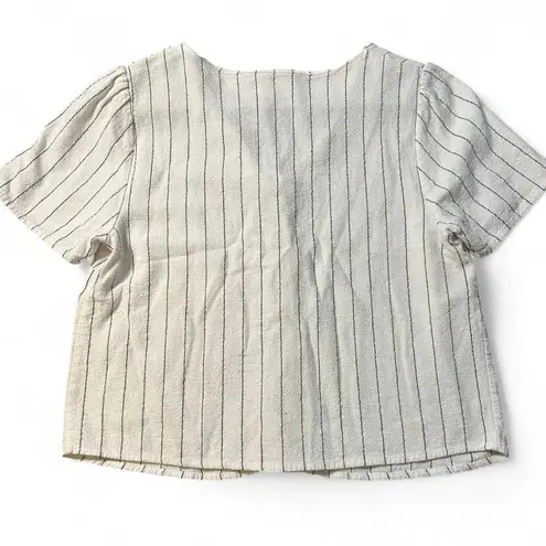 Urban Romantics Linen Blend Crop Button-Up (Size M)