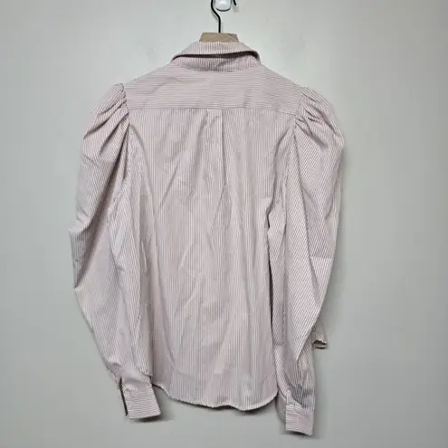 EN SAISON Aitana Cotton Poplin Stripe Blouse Sz Med Contemporary Elegant White