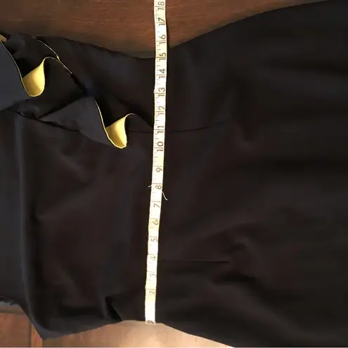 Black and Chartreuse Pencil Dress with Ruffle Detail Sz 8