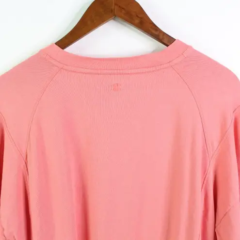 Sweaty Betty  Terri Knit Step Hem Crewneck Sweater Coral M