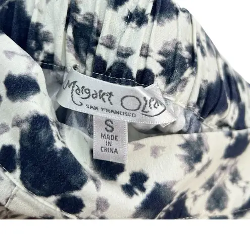 margaret o'leary Pull-On Pants Stretch Ikat Tie Dye Cream Gray Size Small - Image 11