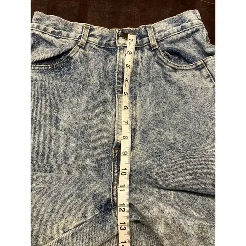 Vintage 80's Chic Acid Wash High Waisted Taper Mom Jeans Size 7 Tall Retro USA Blue