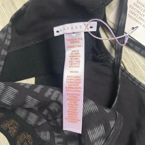 Savage X Fenty Black Graphic Bralette Size M