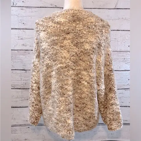 Ruby Rd . Eyelash Sweater w Mock Neck Neutral/White-Medium