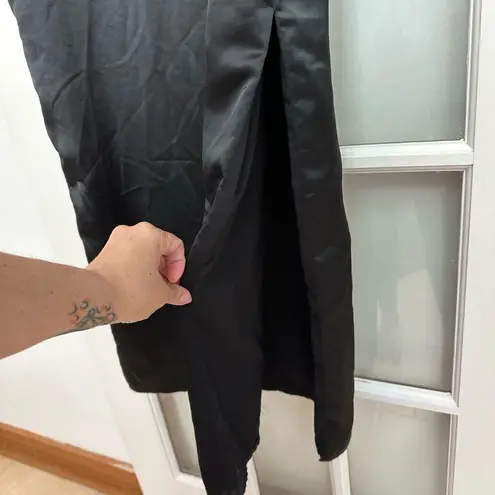 ROAM | Valencia Satin Black Slip Formal Midi Dress Size XS Cocktail Party