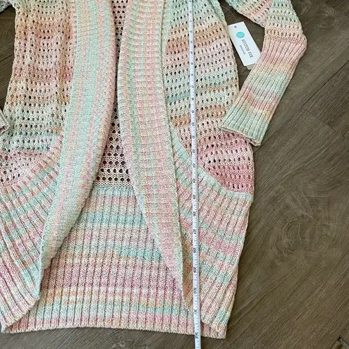 RD Style NEW Pastel Sonole Open Stitch Yarn Knit Cardigan Sweater ~ NWT Size S