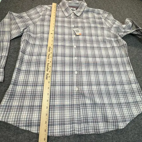 RidgeCut Shirt Womens Extra Large Beige Gray Plaid Flannel Work Country Rugged White Size XL - Image 8