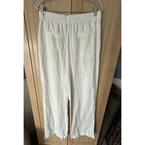 House of Harlow medium linen blend wide leg pants Off White / Cream / Ivory