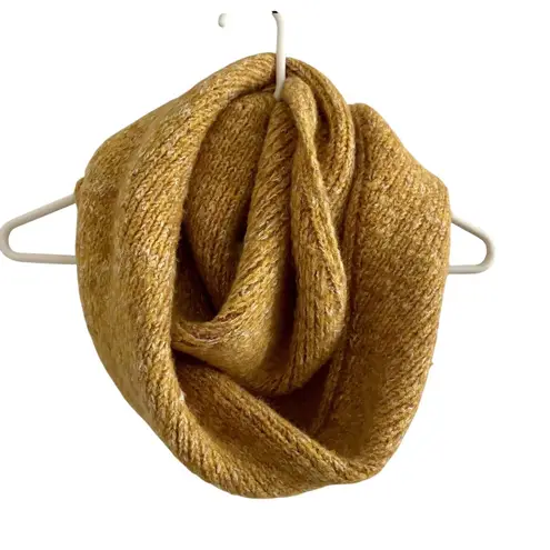 Frye and Co Infinity Mustard Yellow Knit Scarf Womens Winter Accessory Warm Soft