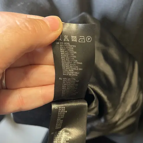 Reiss Women's Suit Set Dartmouth Black Wool Blazer & Slim Leg Trousers Size 8