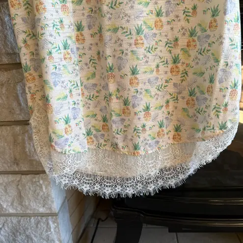 LC Lauren Conrad  Pastel Floral Pineapple Top Tie Back XS