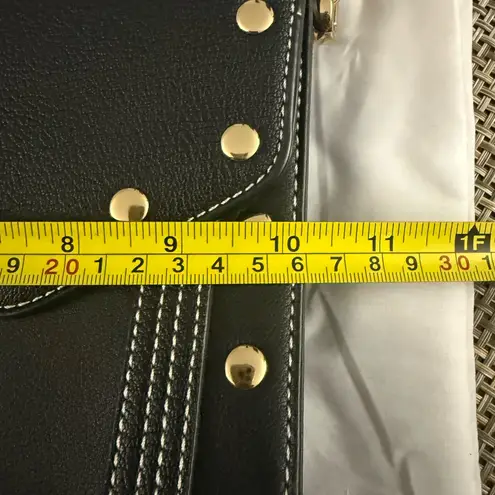 Love moschino Black Studded Crossbody Bag- Elegant Eco-Leather With Gold Detail