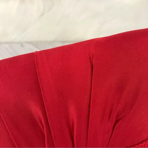 La Regale Vintage Red Satin Crossbody Tassel Bag