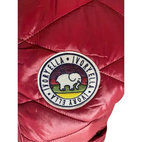Ivory Ella  maroon burgundy puffer vest size Medium