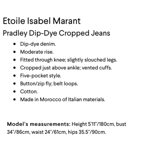 Isabel Marant Pradley Dip-Dye Cropped Jeans 38