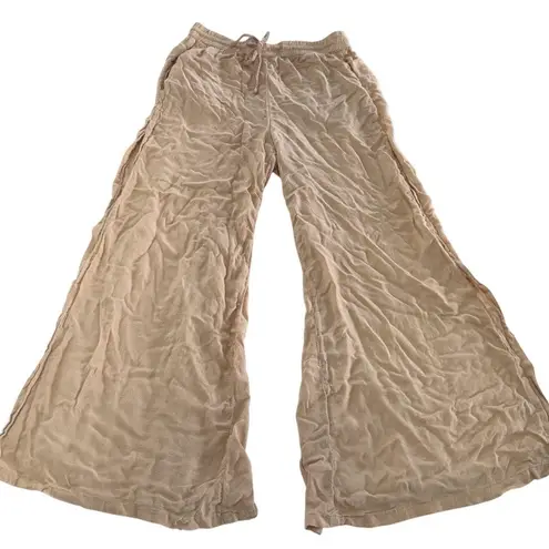 ONIA Pants Womens Medium Sunset Stand Wide Leg Flowy Sheer High Slit Coastal