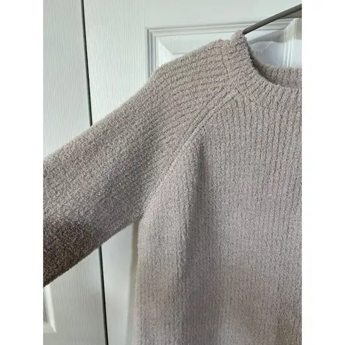 Barefoot Dreams CozyChic Beige Ribbed Knit Sweater Raglan Sleeves Womens Size M