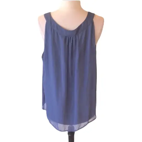 Elle XL Tank Slate Blue Flowy Top Womens