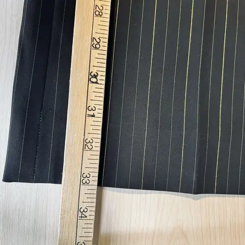 Etcetera Womens Black Pin Striped Wide Leg Pants 12 Preppy Business Casual