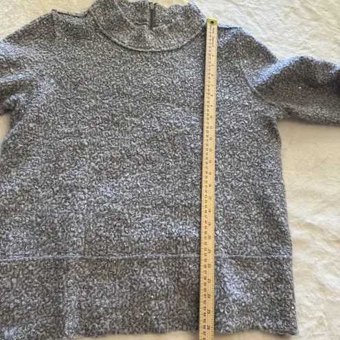 Soft Surroundings Sedona Grey Sequin Mock Neck Sweater Top Tunic Women's XL Wool