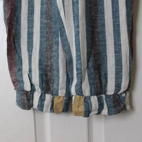 Drew  | Mustard Teal Stripe Tie Waist Jumpsuit