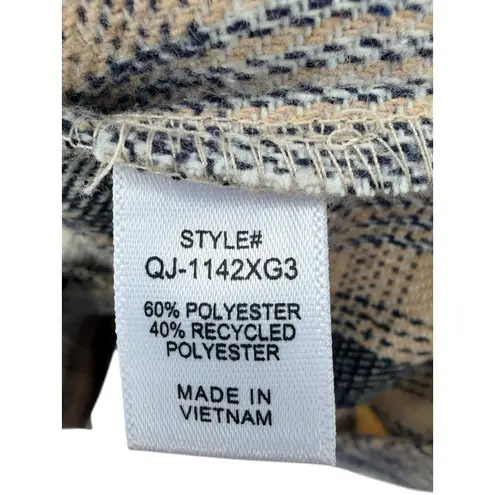 Zenana Outfitters Plaid Shacket 2X Beige Black Blue Oversized Button Down Jacket Shirt Plus