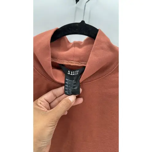 5.11 tactical WREN OVERSIZED FLEECE burnt orange size M mock-neck casual top