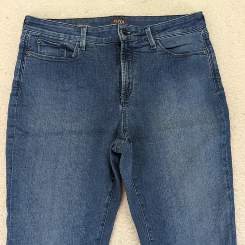 NYDJ Alina Convertible Ankle Jeans Womens 14 Blue Wash Lift Tuck Cropped Stretch