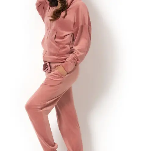 Felina Pink Velour Track Pants & Joggers