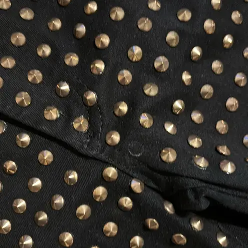 Alice + Olivia  Black Skinny Gold Studded Jeans