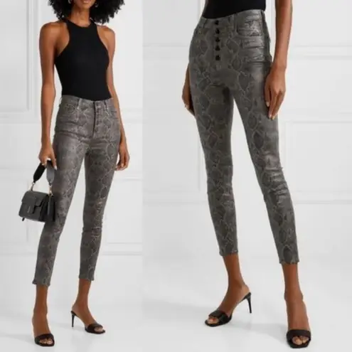 J Brand  Lille Coated Super High Rise Boa Printed Skinny Jeans Size 31