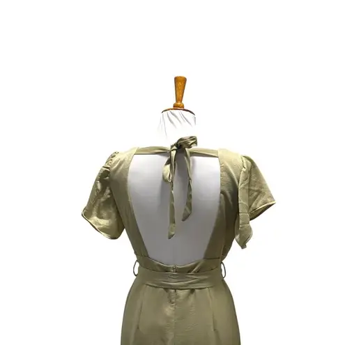 Petal and Pup Orin Flutter Sleeve Jumpsuit Beige Size 8 NWT Beach Boho Coastal