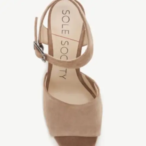 Sole Society SOLE / SOCIETY® SO-KORRI Honey Cow Split Suede Wedges 7M