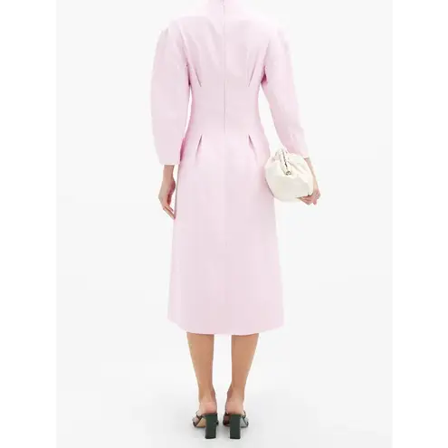 Tibi Lace-Up Crepe Midi Dress Purple Lilac Size 8