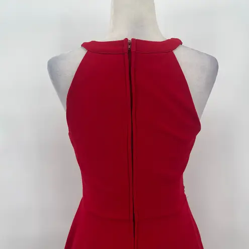 Honey and Rosie Halter Fit Flare Dress Sz M Holiday Bling Belt Valentines Cocktail