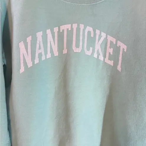 Nantucket Crew Neck Sweatshirt Guava Beach Small Aqua White Green Size undefined