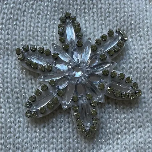 Holiday Time White Sweater with Faux Fur