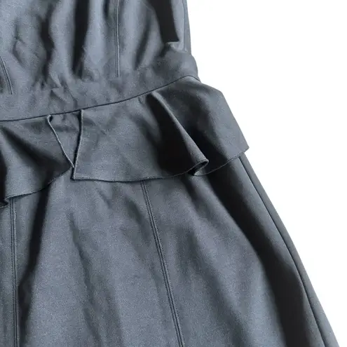 Rebecca Taylor Black Knit Peplum Dress Short Sleeve Sheath Flattering Size 6