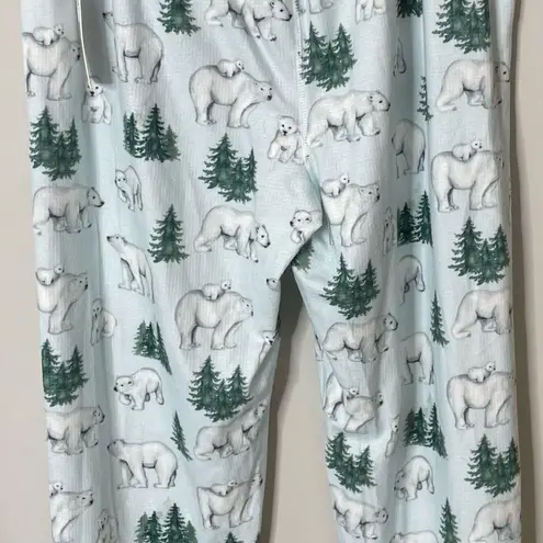 P.J. Salvage Women’s Pajama Jogger Pants Polar Bear Ice Blue Large New With Tags