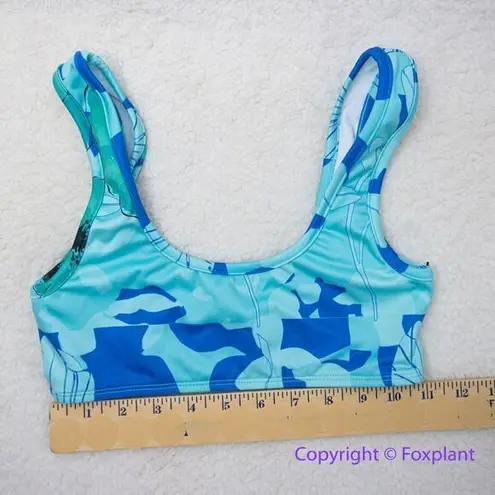 NEW Free People x Roopa x Beth Richards Basic Bikini Top Blue Tropic, size XS