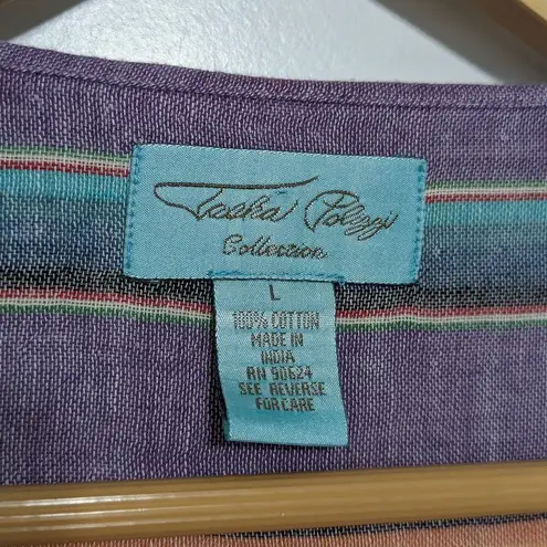 Tasha Polizzi Lightweight Pastel Striped Cardigan Long Sleeve Flowy Waterfall Purple Size L