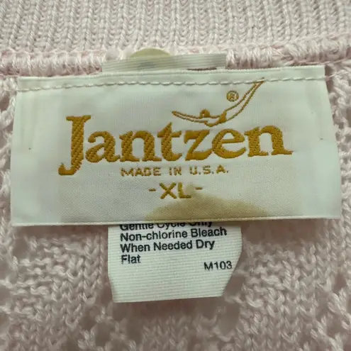 Jantzen Women’s Pink Eyelet Vest Size XL Vintage Lightweight