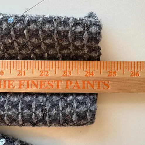 Trixi Schober Womens Sequined Tweed Blazer Jacket Gray Blue Size 14