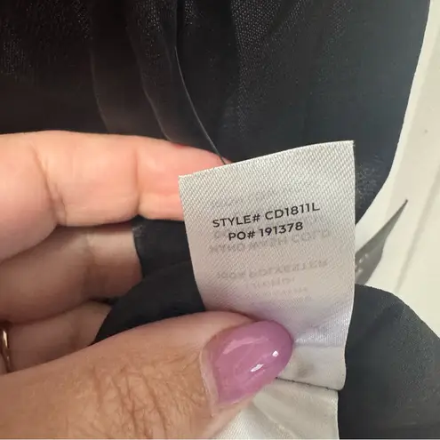 Lulus Extraordinary Presence NWT size Large Black Satin Strapless Maxi Dress