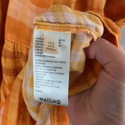 Pilcro and the Letterpress Pilcro plaid orange babydoll blouse