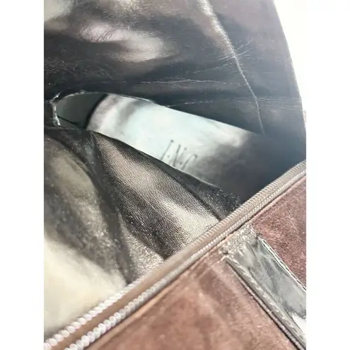 INC International Concepts Margaret Suede Leather Heeled Boots Booties Brown 9.5 Brown