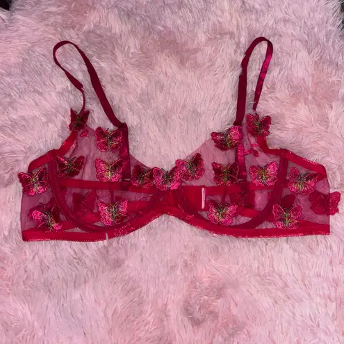 Pink Butterfly Bralette Size M